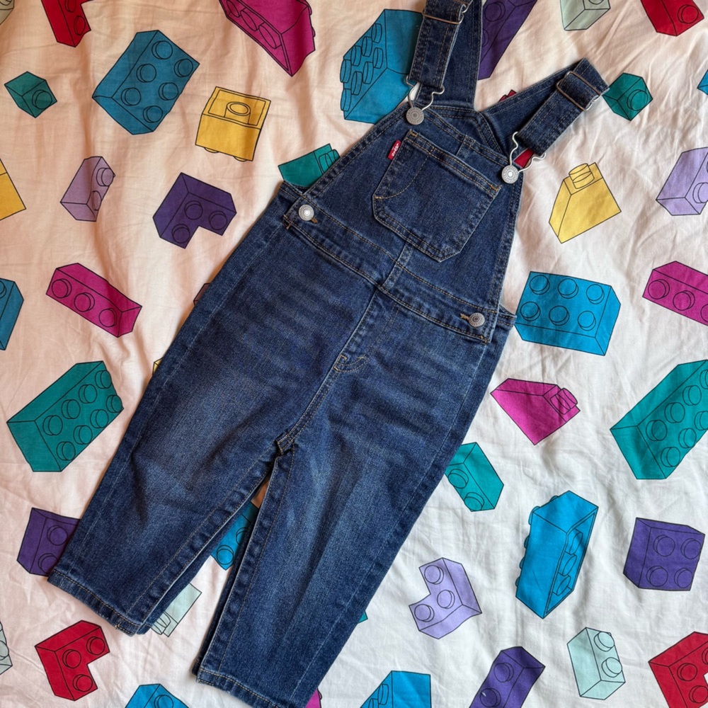 Levi's Kids Dark Blue Denim Overalls